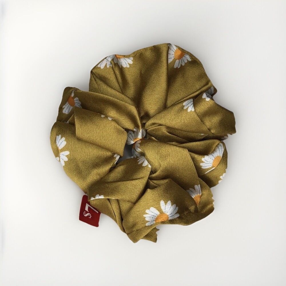 Hair Accessories, Gold Scrunchie With Daisies Claire’s ,hair ties accessory